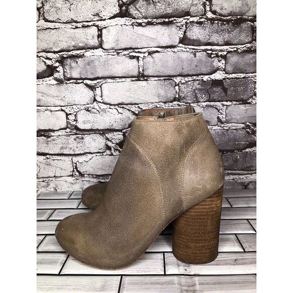 Jeffrey Campbell Hanger Gray Taupe Leather Booties Heels Boots Women Sz 9M US/40 - Picture 3 of 16
